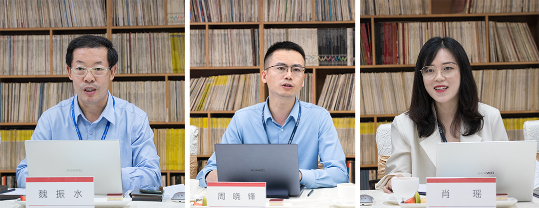 魏振水、周晓峰、肖瑶分别介绍希沃教育研究院、高校数字化方案与教师发展中心